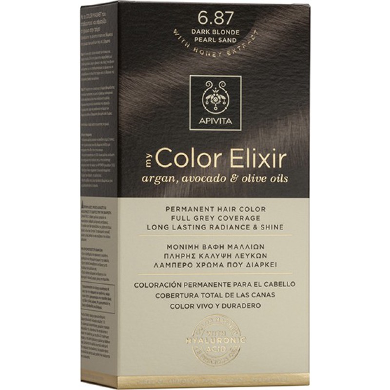 APIVITA My Color Elixir Μόνιμη Βαφή Μαλλιών με 3 Πολύτιμα Έλαια Argan , Αβοκάντο & Ελιάς Απόχρωση Ξανθό Σκούρο Περλέ Μπεζ 6.87