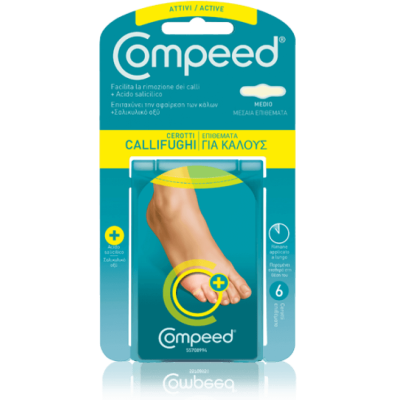 COMPEED Active Callifughi Cerotti Επιθέματα για Κάλους με Σαλικυλικό Οξύ Μέγεθος Medium 6τμχ