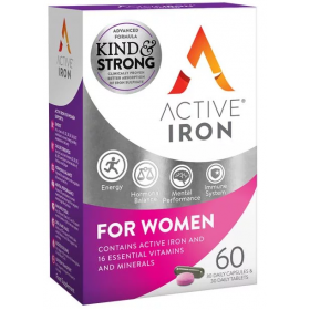 BIONAT Active Iron for Women Συμπλήρωμα Διατροφής για τη Γυναίκα με Σίδηρο και Πολυβιταμίνες 30 Κάψουλες + 30 Ταμπλέτες