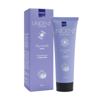 INTERMED Unident Pharma Dry Mouth Care Toothpaste Aloe Vera Οδοντόκρεμα για τα Συμπτώματα της Ξηροστομίας 75ml