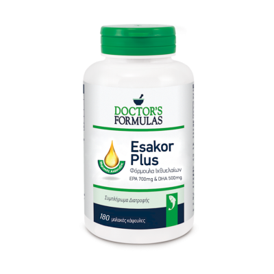 DOCTOR'S FORMULAS Esakor Plus Συμπλήρωμα Διατροφής με Φόρμουλα Ιχθυέλαιων EPA 700mg & DHA 500mg 180 Softgels