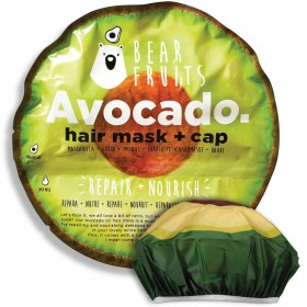 BEAR FRUITS Avocado Hair Mask + Cap Μάσκα Μαλλιών Αβοκάντο για Επανόρθωση και Θρέψη 20ml & 1 Σκουφάκι