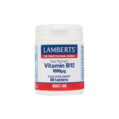 LAMBERTS Vitamin B12 1000μg Συμπλη΄ρωμα Διατροφής για τη Καλή Λειτουργία του Νευρικού Συστήματος 60 Ταμπλέτες