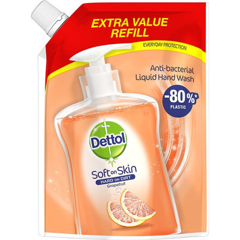DETTOL Soft On Skin Hard On Dirt Anti-Bacterial Liquid Hand Wash Refill Grapefruit Ανταλλακτικό Αντιβακτηριδιακό Υγρό Κρεμοσάπουνο 500ml