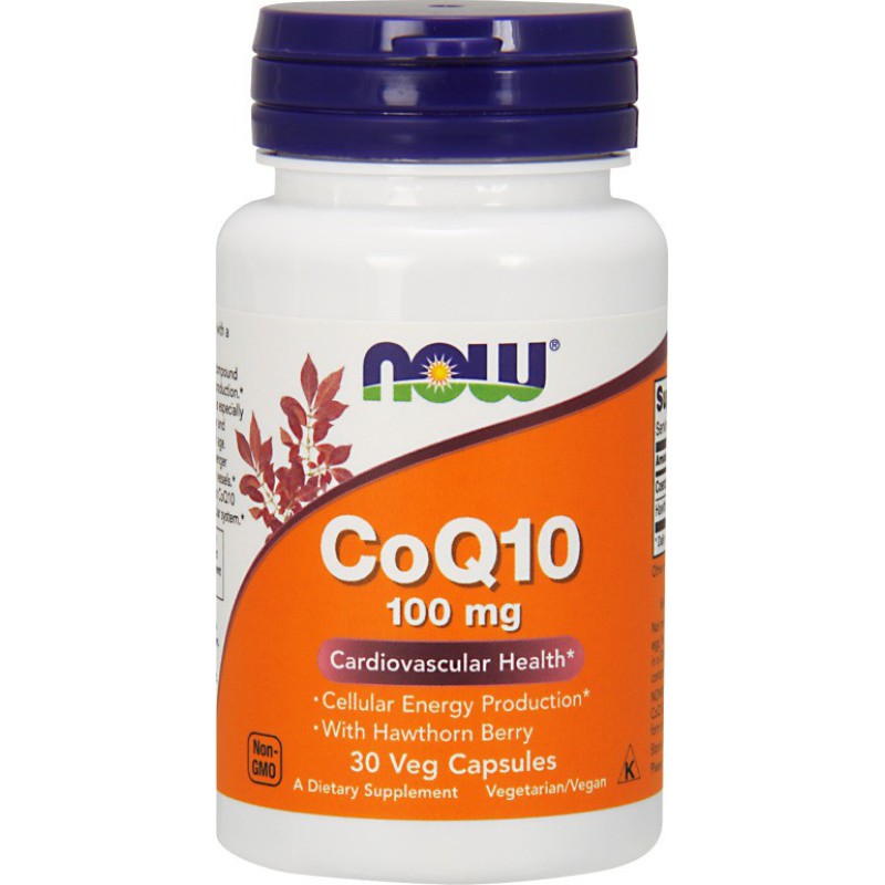 NOW FOODS CoQ10 100mg with Hawthorn Berry 30 veg caps
