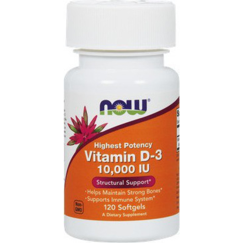 NOW FOODS Vitamin D-3 10000IU 120 Soft Gels