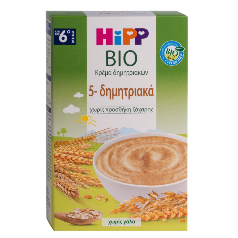 HIPP Bio Κρέμα Βιολογικής Καλλιέργειας 5 Δημητριακών 200gr