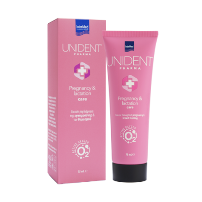 INTERMED Unident Pharma Pregnancy & Lactation Care Toothpaste Active Oxygen Οδοντόκρεμα για όλη τη Διάρκεια τη Εγκυμοσύνης και του Θηλασμού 75ml