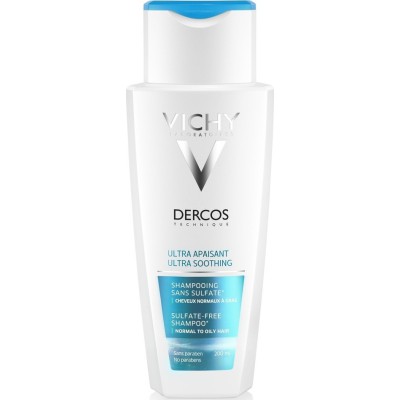 VICHY Dercos Ultra Soothing Shampoo Εξαιρετικά Καταπραυντικό Σαμπουάν για Κανονικά & Λιπαρά Μαλλιά 200ml