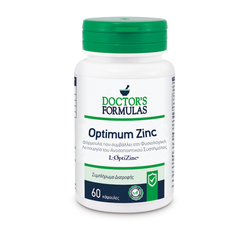DOCTOR'S FORMULAS Optimum Zinc Συμπλήρωμα Διατροφής με Ψευδάργυρο που Ενισχύει το Ανοσοποιητικό Σύστημα 60 Κάψουλες