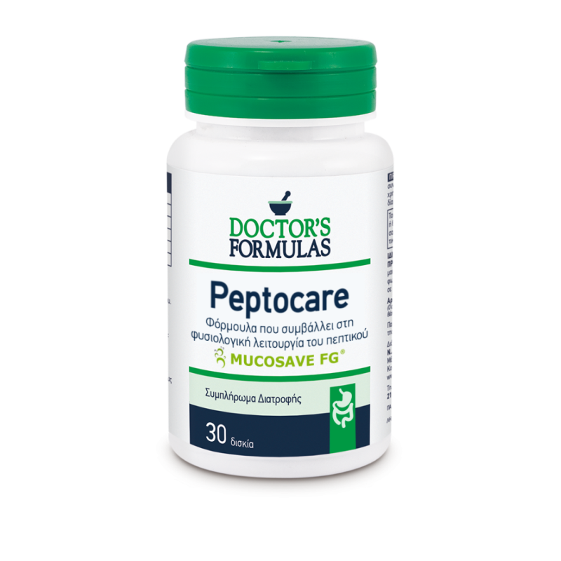 DOCTOR'S FORMULAS Peptocare Συμπλήρωμα Διατροφής που Συμβάλλει στη Φυσιολογική Λειτουργία του Πεπτικού Συστήματος 30 Κάψουλες