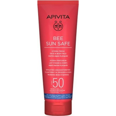 APIVITA Bee Sun Safe Hydra Fresh Face & Body Milk Αντηλιακό , Ενυδατικό & Αναζωογονητικό Γαλάκτωμα για Πρόσωπο & Σώμα SPF50 200ml