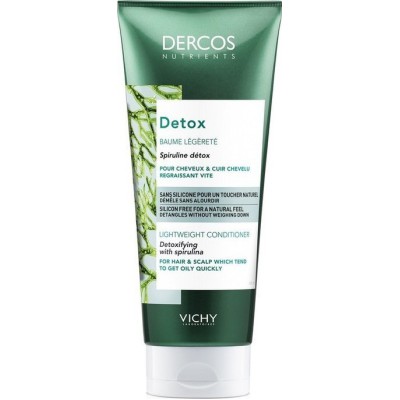 VICHY Dercos Nutrients Detox Lightweight Conditioner Μαλακτική Κρέμα για Λιπαρά Μαλλιά 200ml