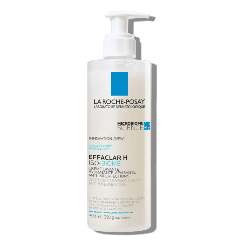 LA ROCHE POSAY Effaclar H ISO-Biome Καταπρυντική Κρέμα Καθαρισμού Προσώπου και Σώματος για Λιπαρό Δέρμα με Τάση Ακμής 390ml