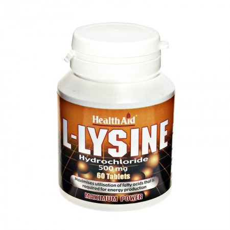 HEALTH AID L-Lysine Hydrochloride 500mg Συμπλήρωμα Διατροφής με Λυσίνη 60 Ταμπλέτες