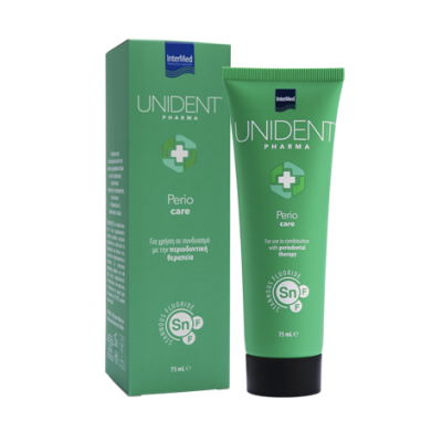 INTERMED Unident Pharma Perio Care Toothpaste Stannous Fluoride Οδοντόκρεμα για Χρήση σε Συνδυασμό με την Περιοδοντική Θεραπεία 75ml