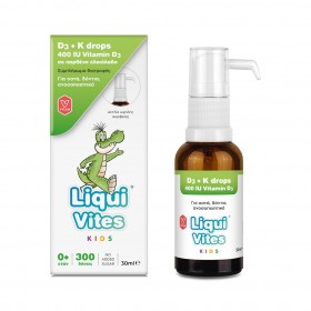 VICAN Liqui Vites Kids D3+K2 400IU Drops Συμπλήρωμα Διατροφής για Ενδυνάμωση των Οστών , Δοντιών , Μυών και Ανοσοποιητικού Συστήματος 30ml