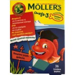 MOLLER'S Omega-3 για Παιδιά Ψαράκια-Ζελέδάκια Φράουλα 36 Ζελεδάκια
