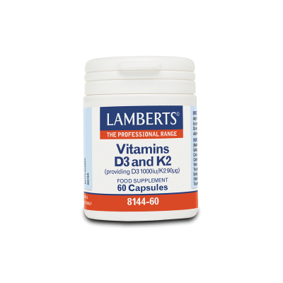 LAMBERTS Vitamin D3 and K2 90μg Συμπλήρωμα Διατροφής 60 caps 