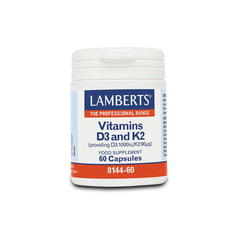 LAMBERTS Vitamin D3 and K2 90μg Συμπλήρωμα Διατροφής 60 caps 