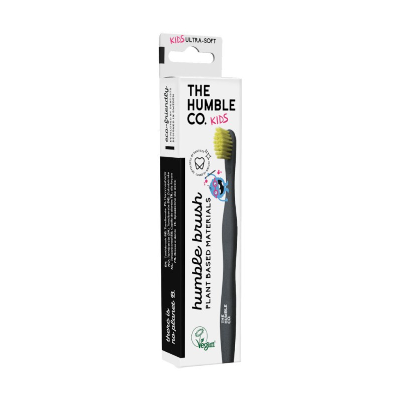 THE HUMBLE CO. Kids Ultra Soft Toothbrush Παιδική Οδοντόβουρτσα Φυτικής Βάσης με Πολύ Μαλακή Τρίχα Χρώμα Κίτρινη 1τμχ 