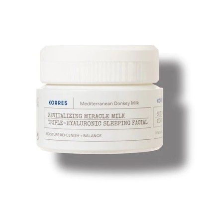 KORRES Mediterranean Donkey Milk Revitalizing Miracle Milk Triple-Hyaluronic Sleeping Facial Ενυδατική Κρέμα Προσώπου Νυχτός με 3 Υαλουρονικά Οξέα και Γάλα Γαιδούρας για Ξηρές και Αφυδατωμένες Επιδερμίδες 40ml