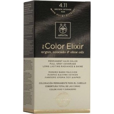 APIVITA My Color Elixir Μόνιμη Βαφή Μαλλιών με 3 Πολύτιμα Έλαια Argan , Αβοκάντο & Ελιάς Απόχρωση Καστανό Έντονο Σαντρέ 4.11