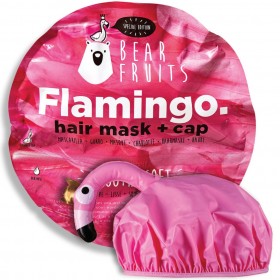 BEAR FRUITS Flamingo Hair Mask + Cap Μάσκα Μαλλιών Φλαμίνγκο για Μαλακά & Απαλά Μαλλιά 20ml & 1 Σκουφάκι