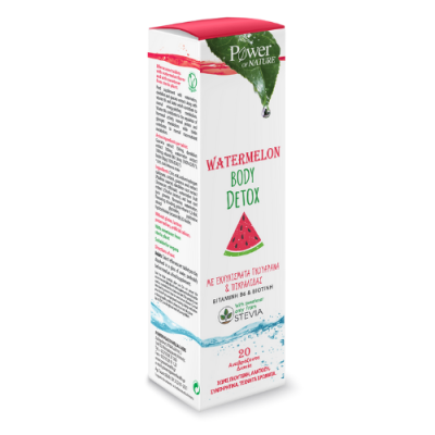 POWER HEALTH Power of Nature Watermelon Body Detox Συμπλήρωμα Διατροφής με Εκχυλίσματα Γκουαρανά και Πικραλίδας για την Αποτοξίνωση του Οργανισμού 20 Αναβράζοντα Δισκία
