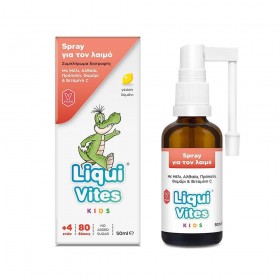 VICAN Liqui Vites Kids Παιδικό Σπρέι για τον Λαιμό με Μέλι, Αλθαία, Πρόπολη, Θυμάρι και Βιταμίνη C με Γεύση Λεμόνι απο 4 Ετών και Άνω 50ml