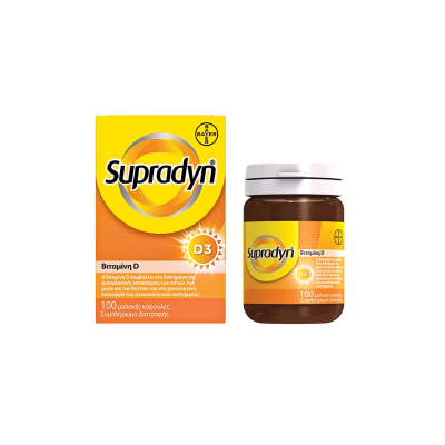 BAYER Supradyn Vitamin D3 Συμπλήρωμα Διατροφής με Βιταμίνη D 100 Μαλακές Κάψουλες