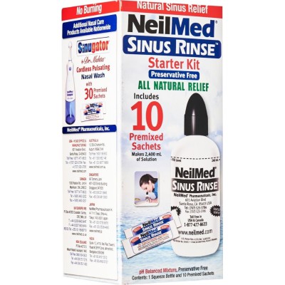 NEILMED Sinus Rinse Σύστημα Ρινικών πλύσεων για ενήλικες 1 Συσκευή + 10 ανταλλακτικά φακελάκια