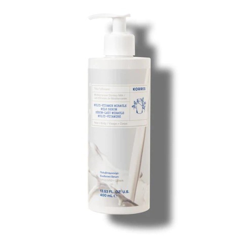 KORRES Mediterranean Donkey Milk Multi-Vitamin Miracle Milk Serum Ενυδατικός Πολυβιταμινούχος Ορός Προσώπου και Σώματος με Γάλα Γαιδούρας 400ml 