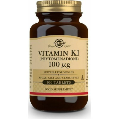 SOLGAR Vitamin K1 100mcg 100 δισκία