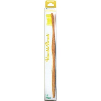THE HUMBLE CO. Adult Medium Toothbrush Οδοντόβουρτσα απο Μπαμπού με Μέτρια Τρίχα Χρώμα Κίτρινο 1τμχ 