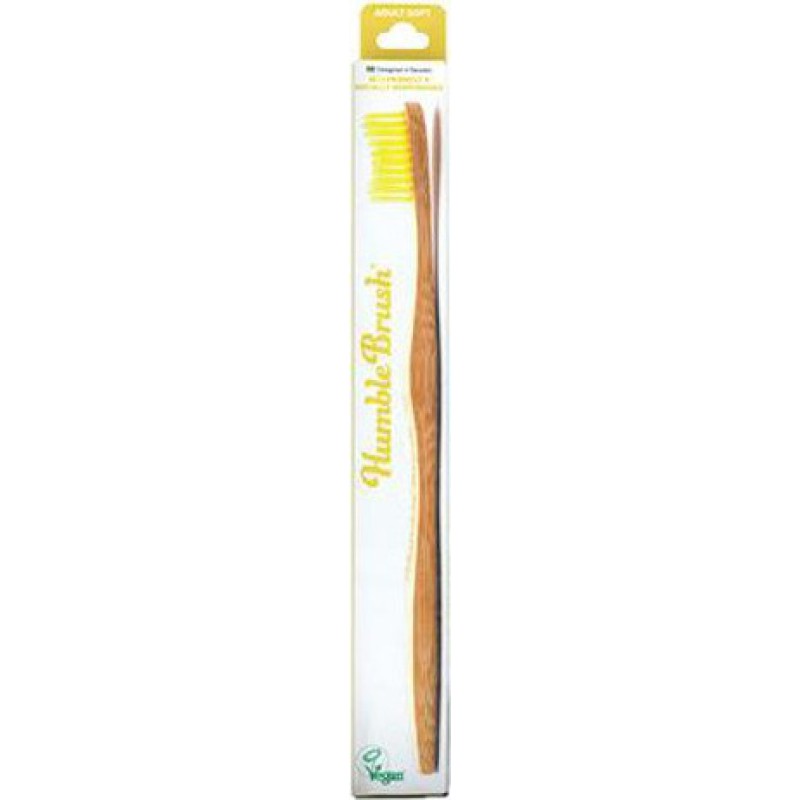 THE HUMBLE CO. Adult Medium Toothbrush Οδοντόβουρτσα απο Μπαμπού με Μέτρια Τρίχα Χρώμα Κίτρινο 1τμχ 