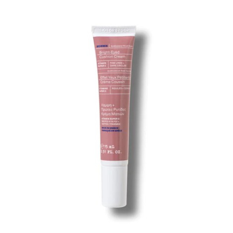 KORRES Apothecary Wild Rose Bright Eyed Cushion Cream Κρέμα Ματιών Κατά των Μαύρων Κύκλων και των Πρώτων Ρυτίδωνμε Βιταμίνη C 15ml