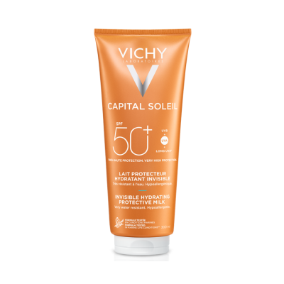 VICHY Capital Soleil Invisible Hydrating Protective Milk Ενυδατικό Προστατευτικό Γαλάκτωμα Προσώπου & Σώματος SPF50+ 300ml