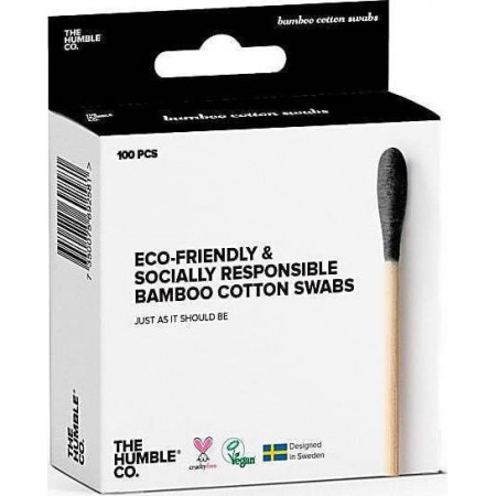 THE HUMBLE CO. Bamboo Cotton Swabs Μπατονέτες απο Μπαμπού Χρώμα Μαύρο 100τμχ