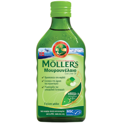MOLLER'S Μουρουνέλαιο Γεύση Μήλο 250ml