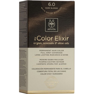 APIVITA My Color Elixir Μόνιμη Βαφή Μαλλιών με 3 Πολύτιμα Έλαια Argan , Αβοκάντο & Ελιάς Απόχρωση Ξανθό Σκούρο 6.0