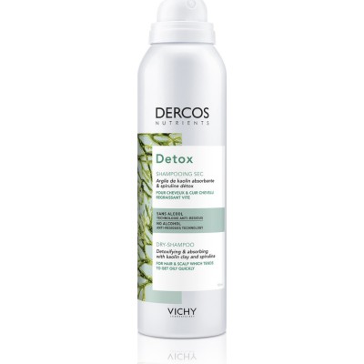 VICHY Dercos Nutrients Detox Dry Shampoo Ξηρό Σαμπουάν για Λιπαρά Μαλλιά Χωρίς Λούσιμο 150ml