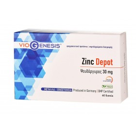 VIOGENESIS Zinc Citrate 30mg Depot Συμπλήρωμα Διατροφής με Κιτρικό Ψευδάργυρο 60 Δισκία