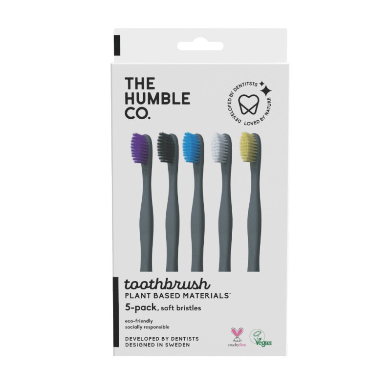 THE HUMBLE CO. Humble Brush 5-Pack Plant Based Materials Sensitive Οδοντόβουρτσα Φυτικής Βάσης 5τμχ