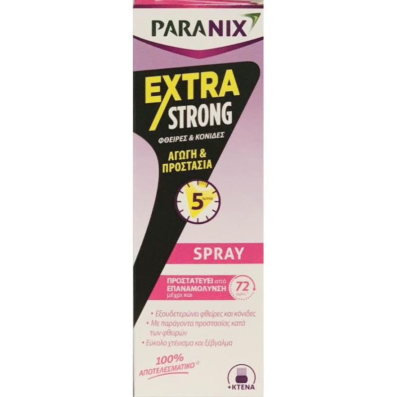 PARANIX Extra Strong Spray Προστατευτικό Σπρέι για Φθείρες και Κόνιδες 100ml