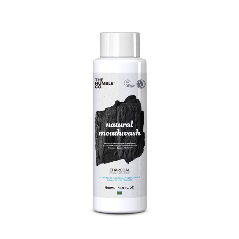 THE HUMBLE CO. Natural Mouthwash Φυσικό Στοματικό Διάλυμα με Φθόριο 220ppmF & Γεύση Ενεργός Άνθρακς για Λεύκανση 500ml