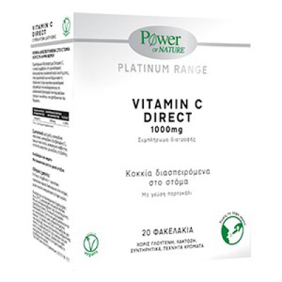 POWER HEALTH Power of Nature Platinum Range Vitamin C Direct 1000mg Συμπλήρωμα Διατροφής με Βιταμίνη C με Γεύση Πορτοκάλι 20 Φακελάκια