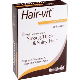 HEALTH AID Hair-Vit Συμπλήρωμα Διατροφής για Δυνατά με Λάμψη Μαλλιά 30 Κάψουλες
