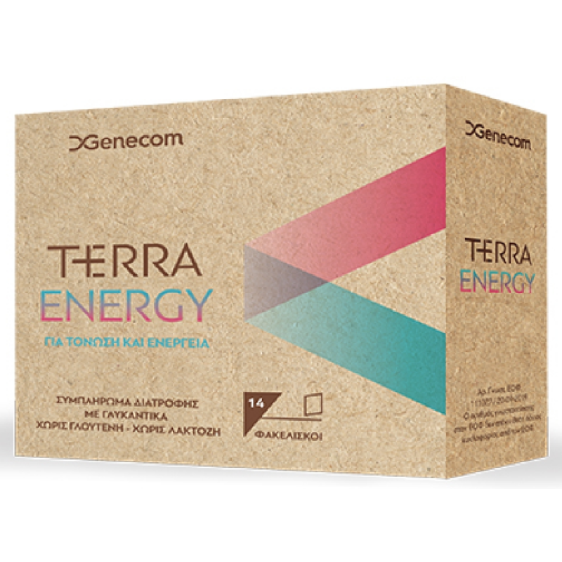 GENECOM Terra Enegy Συμπλήρωμα Διατροφής για Τόνωση και Ενέργεια 14 Φακελίσκοι