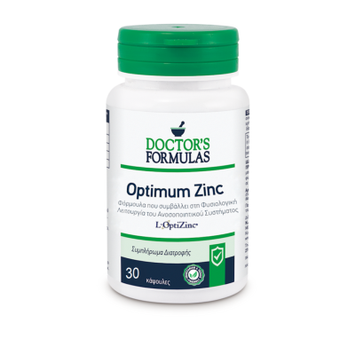 DOCTOR'S FORMULAS Optimum Zinc Συμπλήρωμα Διατροφής με Ψευδάργυρο που Ενισχύει το Ανοσοποιητικό Σύστημα 30 Κάψουλες